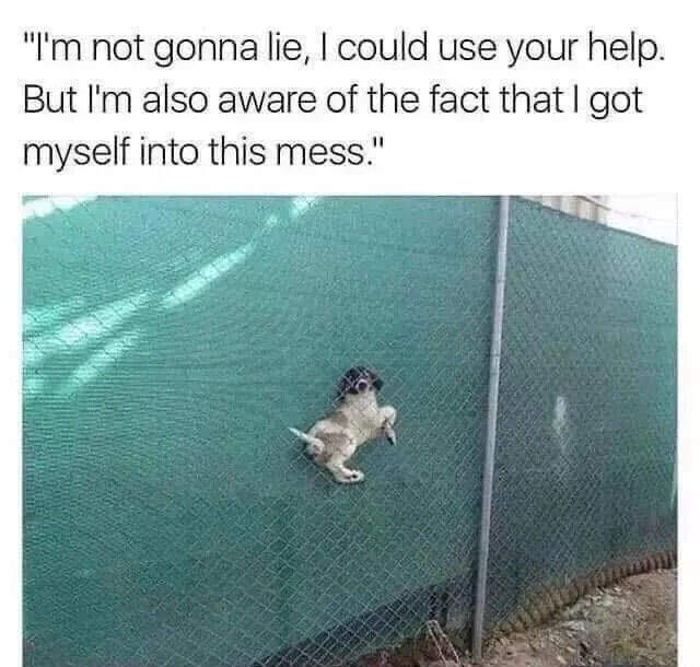 "I'm not gonna lie, I could use your help. But I'm also aware of the fact that I got myself into this mess."