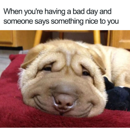 When you're having a bad day and someone says something nice to you
