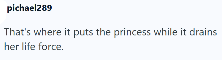 pichael289 That's where it puts the princess while it drains her life force.