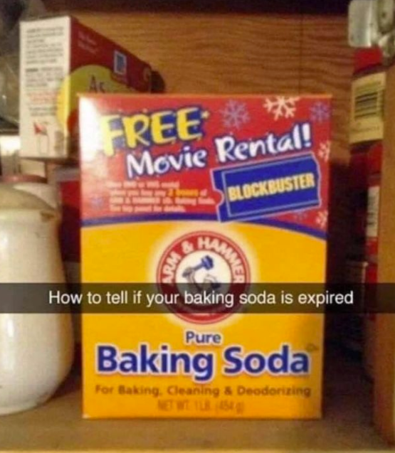 FREE** Movie Rental! BLOCKBUSTER AM& HAMME How to tell if your baking soda is expired Pure Baking Soda For Baking. Cleaning & Deodorizing NET WT 1LB 454