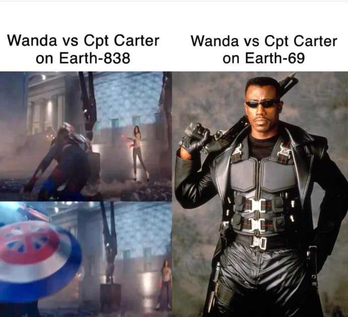 Wanda vs Cpt Carter on Earth-838 Wanda vs Cpt Carter on Earth-69