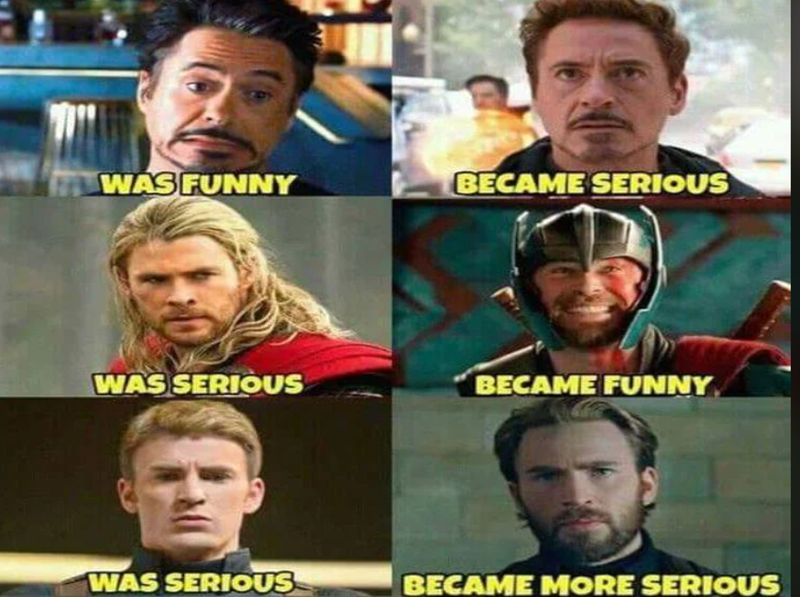 WAS FUNNY BECAME SERIOUS WAS SERIOUS BECAME FUNNY WAS SERIOUS BECAME MORE SERIOUS