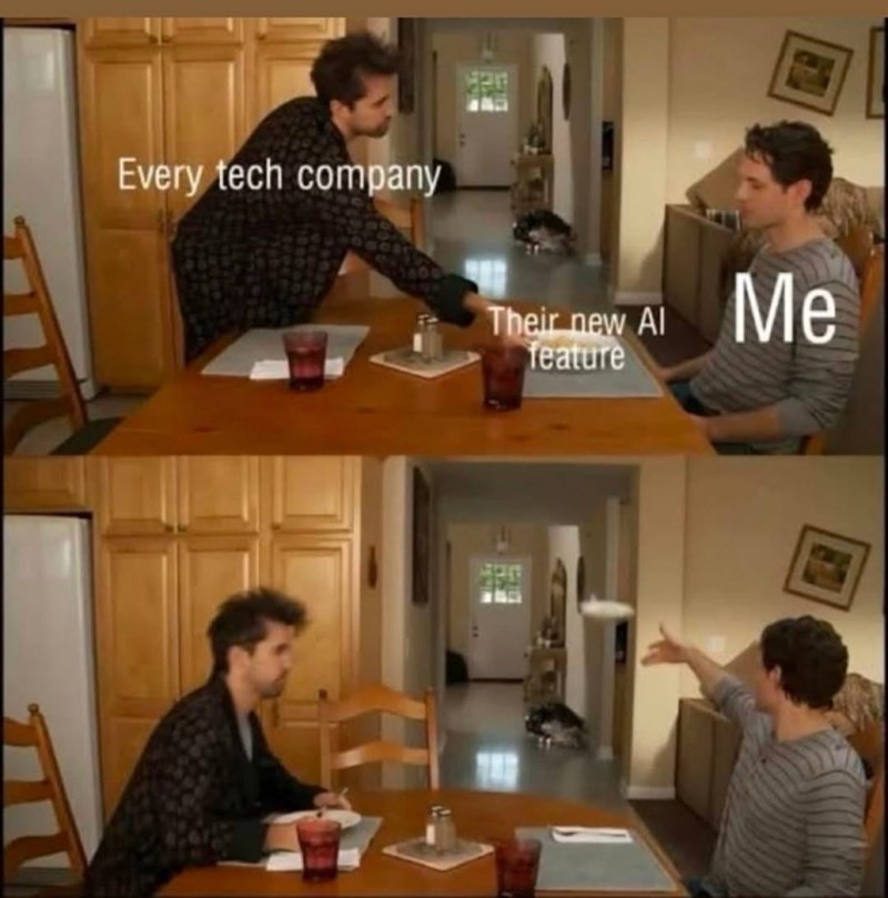 Every tech company Their new Al feature Me