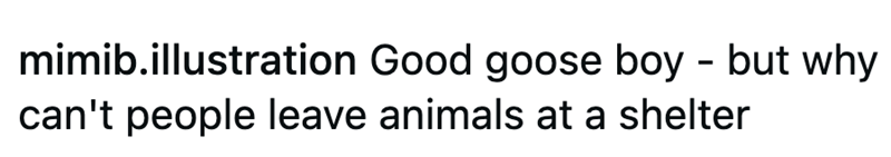 mimib.illustration Good goose boy - but why can't people leave animals at a shelter