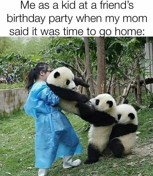 Me as a kid at a friend's birthday party when my mom said it was time to go home: