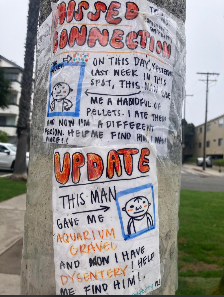 TV onianboy Splitkitty HSSES ONNECTIO ON THIS DAY YESTERD LAST WEEK IN THIS SPOT, THIS MAN GINE ME A HANDFUL OF PELLETS. I ATE THEM AND NOW I'M A DIFFERENT PERSON. HELP ME FIND HIM I WAN MORE!! UPDATE THIS MAN GAVE ME AQUARIUM GRAVEL AND MON I HAVE DYSENTERY! HELP ME FIND HIM! Kitty PLS