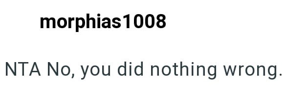 morphias 1008 NTA No, you did nothing wrong.