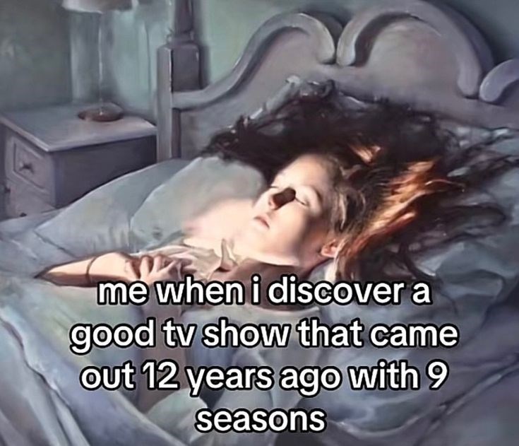 me when i discover a good tv show that came out 12 years ago with 9 seasons