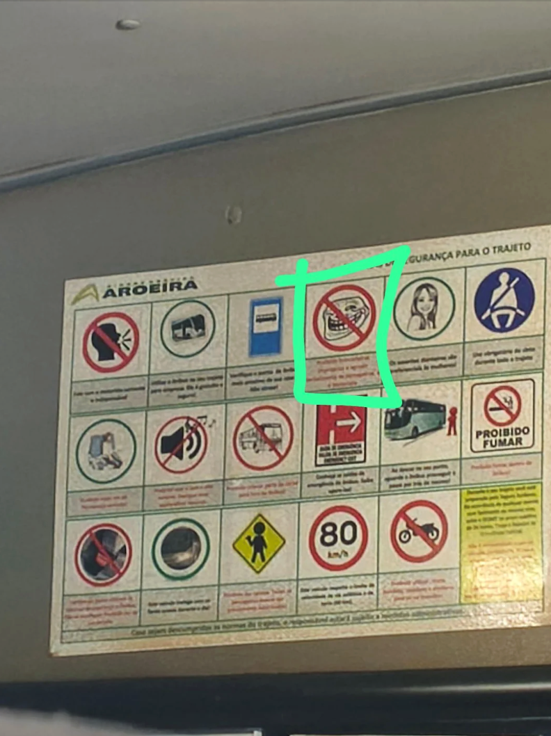 AROEIRA GURANÇA PARA O TRAJETO e 80 A PROIBIDO FUMAR &