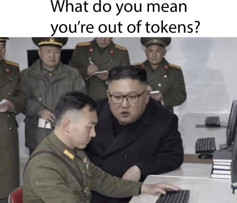 What do you mean you're out of tokens? @areybc