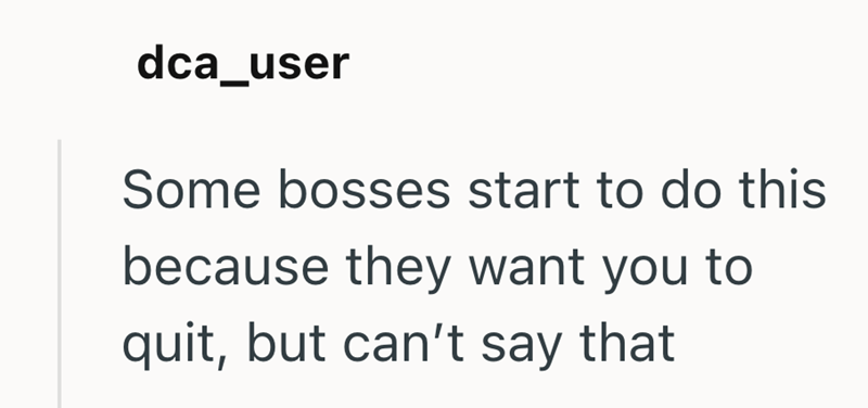 dca_user Some bosses start to do this because they want you to quit, but can't say that