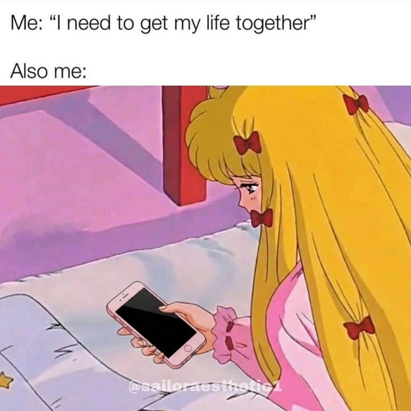 Me: "I need to get my life together" Also me: @sailoraestheticl