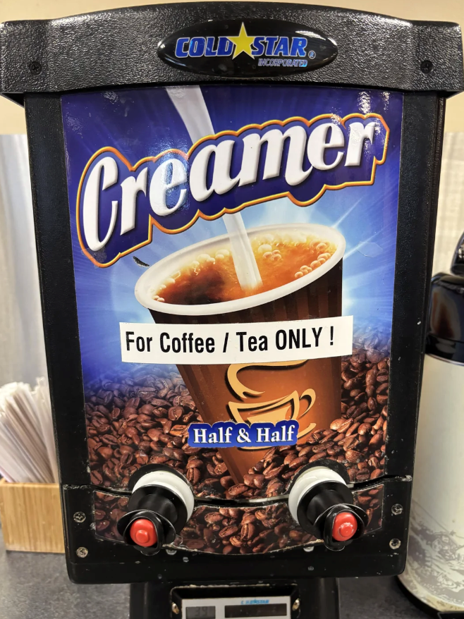 COLD STAR INCORPORATED Creamer For Coffee/Tea ONLY! Half & Half