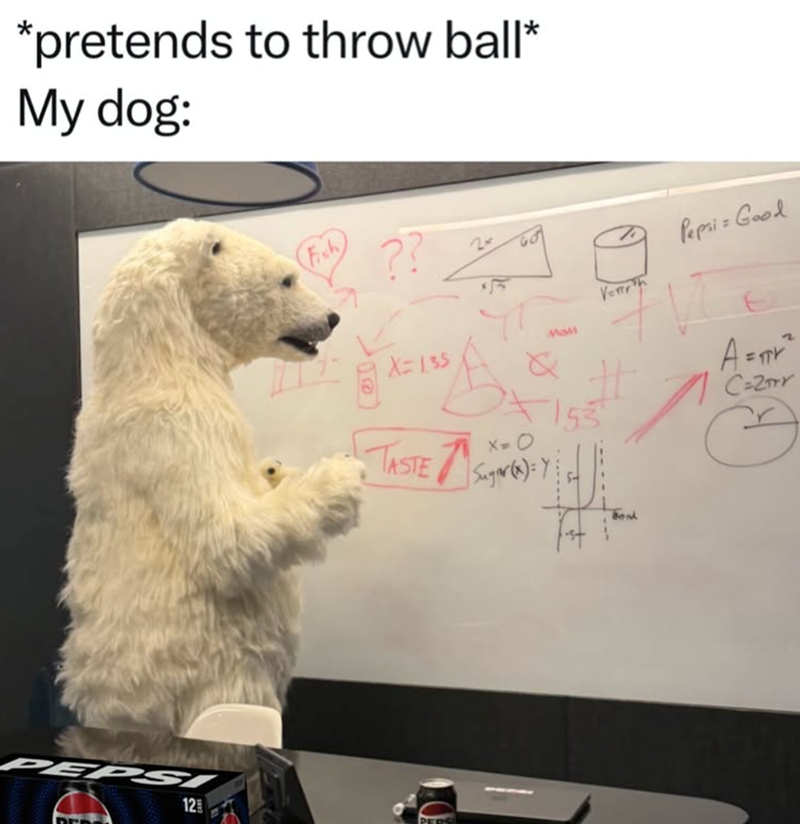 *pretends to throw ball* My dog: PEPS 12 Fish X=135 Pepsi = Good Venth Mom 2 # A =π² C-2Y TASTE Say X=0 Sugar(x)=Y 153 PERS Bank