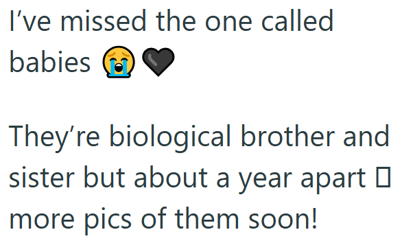 I've missed the one called babies They're biological brother and sister but about a year apart □ more pics of them soon!