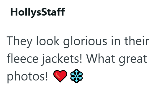 HollysStaff They look glorious in their fleece jackets! What great photos!