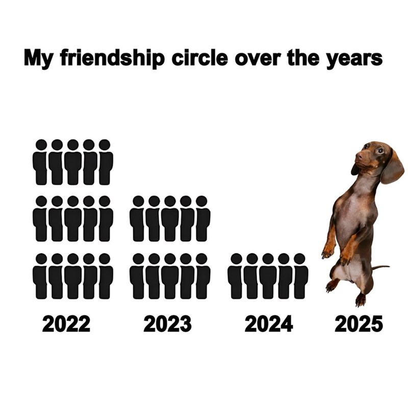 My friendship circle over the years 2022 2023 2024 2025