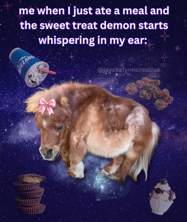 me when I just ate a meal and the sweet treat demon starts whispering in my ear: LIZZARD @jayceelynncreative