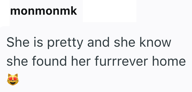 monmonmk She is pretty and she know she found her furrrever home