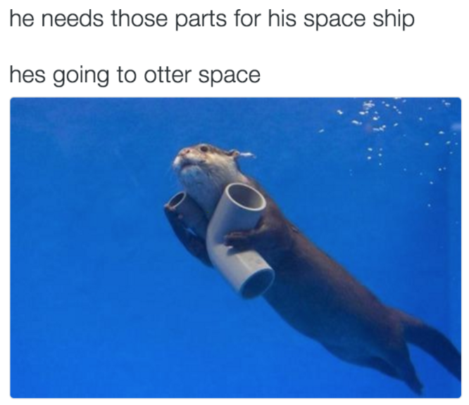 he needs those parts for his space ship hes going to otter space