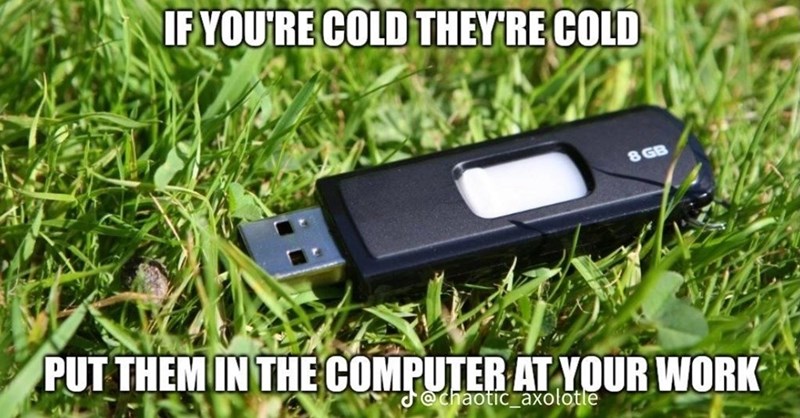 IF YOU'RE COLD THEY'RE COLD 8GB PUT THEM IN THE COMPUTER AT YOUR WORK @chaotic_axolotle