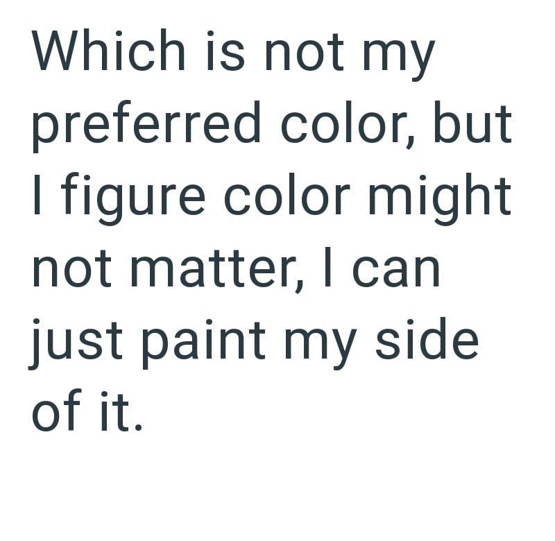 Which is not my preferred color, but I figure color might not matter, I can just paint my side of it.