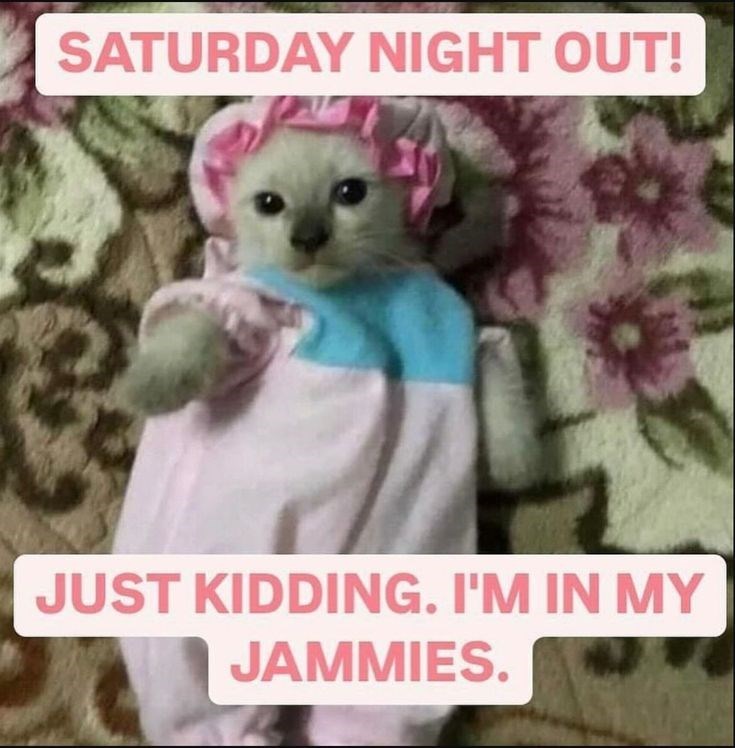 SATURDAY NIGHT OUT! JUST KIDDING. I'M IN MY JAMMIES.