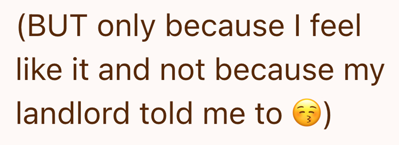 (BUT only because I feel like it and not because my landlord told me to