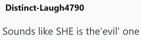 Distinct-Laugh4790 Sounds like SHE is the'evil' one