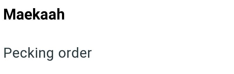 Maekaah Pecking order