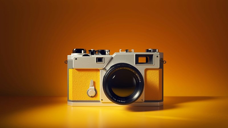 Yellow professional camera.
