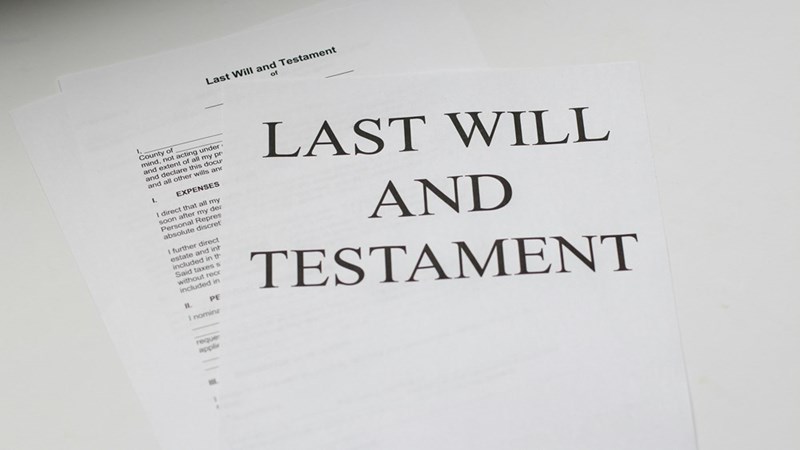 Last will and testament printed out on white printer paper