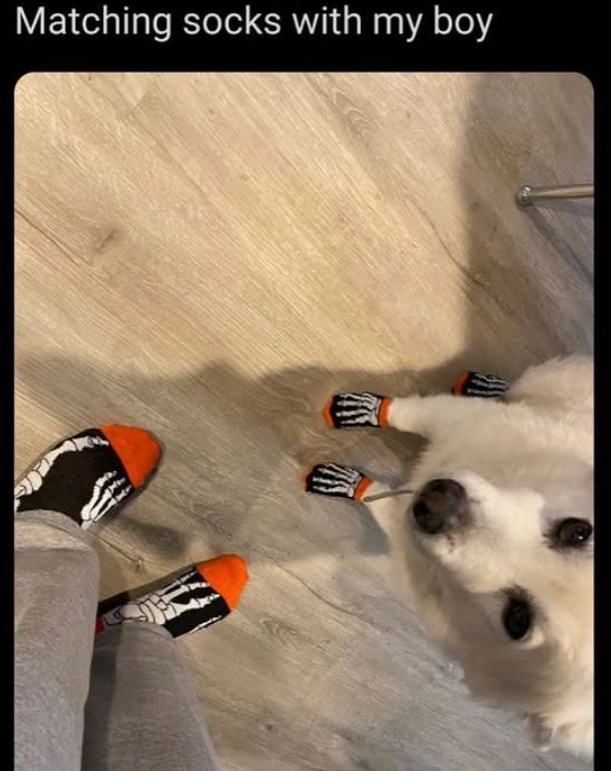 Matching socks with my boy