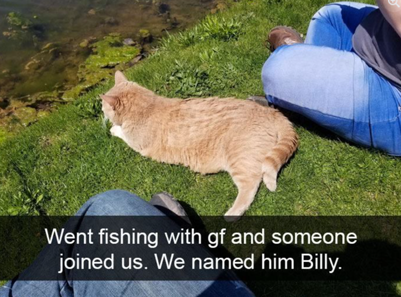 Went fishing with gf and someone joined us. We named him Billy.