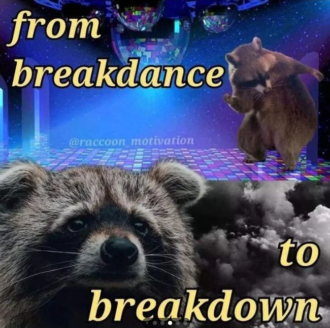 from breakdance @raccoon motivation to breakdown