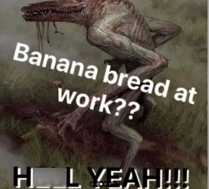 Banana bread at work?? HL YEAH!!!!