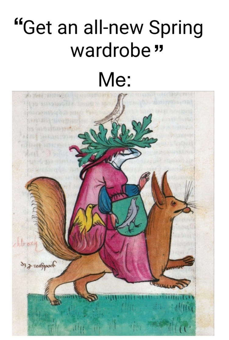 "Get an all-new Spring wardrobe " Me: 33 7- телбуроск