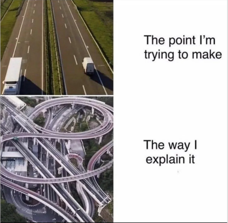 The point I'm trying to make The way I explain it