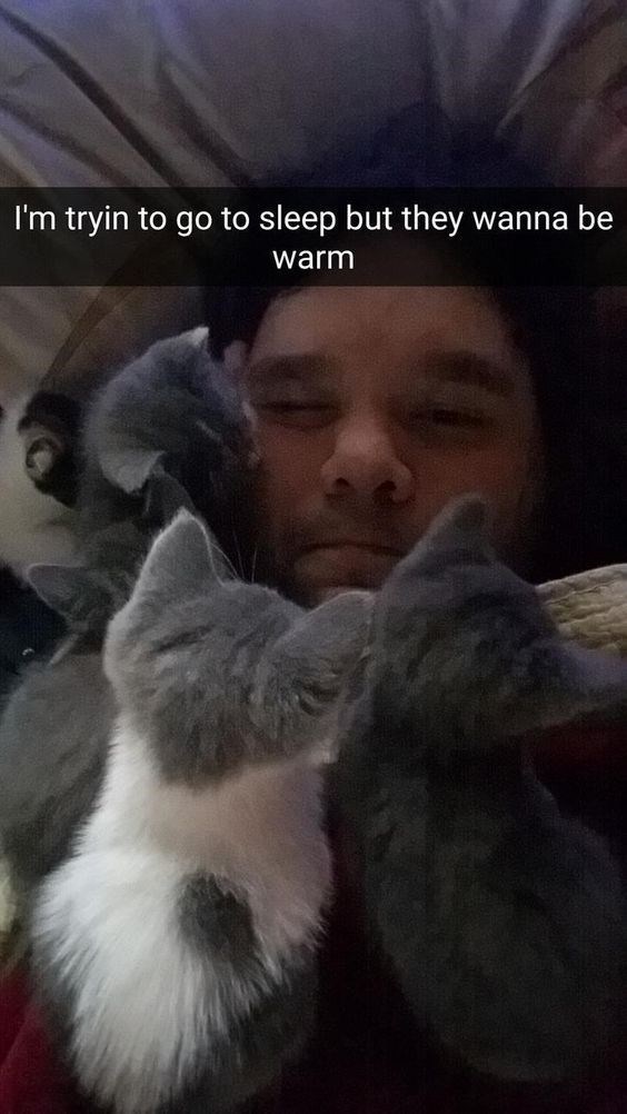 I'm tryin to go to sleep but they wanna be warm