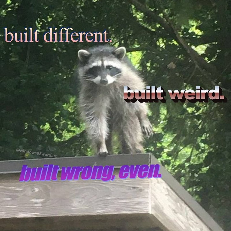 built different built weird. @windows95wordart built-wrong-even