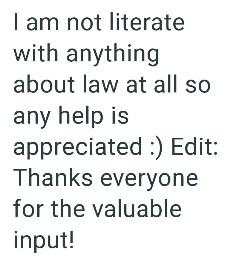 I am not literate with anything about law at all so any help is appreciated :) Edit: Thanks everyone for the valuable input!