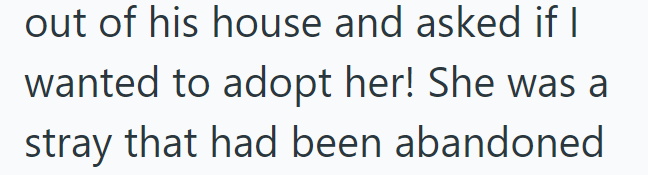 out of his house and asked if I wanted to adopt her! She was a stray that had been abandoned