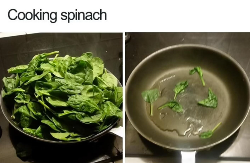 Cooking spinach