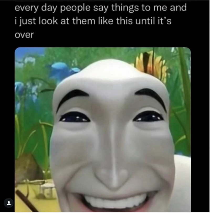 every day people say things to me and i just look at them like this until it's over