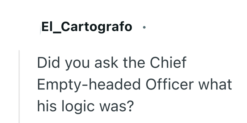 El_Cartografo. Did you ask the Chief Empty-headed Officer what his logic was?