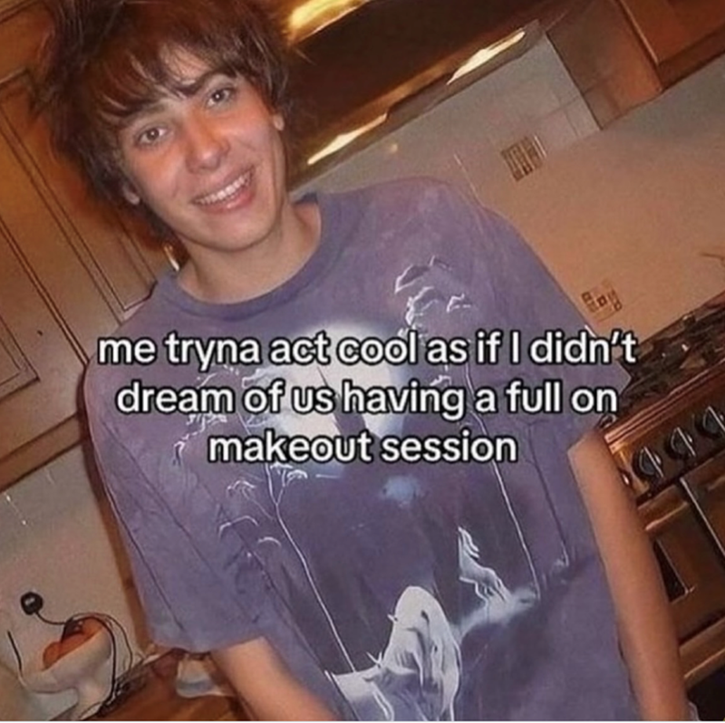 me tryna act cool as if I didn't dream of us having a full on makeout session 44