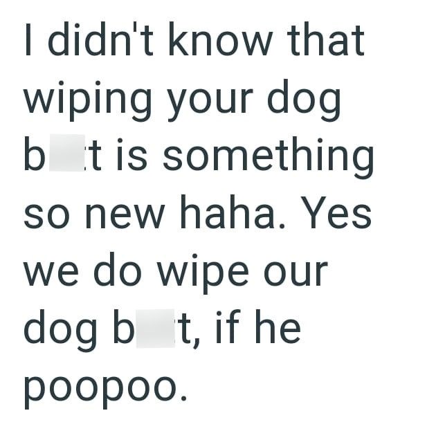 I didn't know that wiping your dog bat is something so new haha. Yes we do wipe our dog byt, if he poopoo.