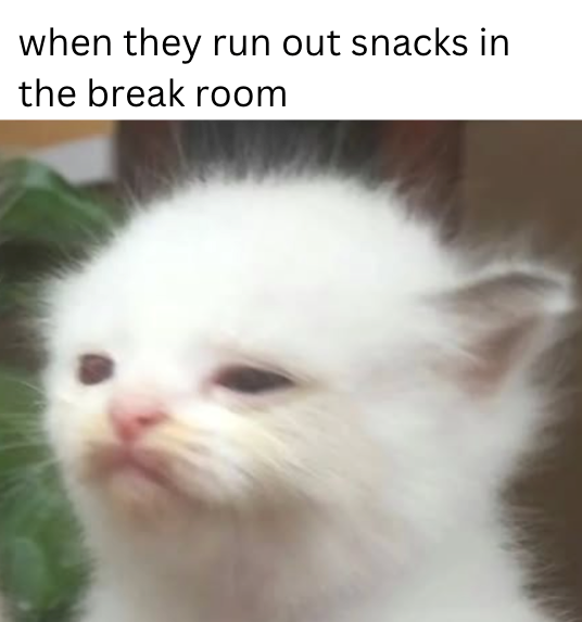 when they run out snacks in the break room