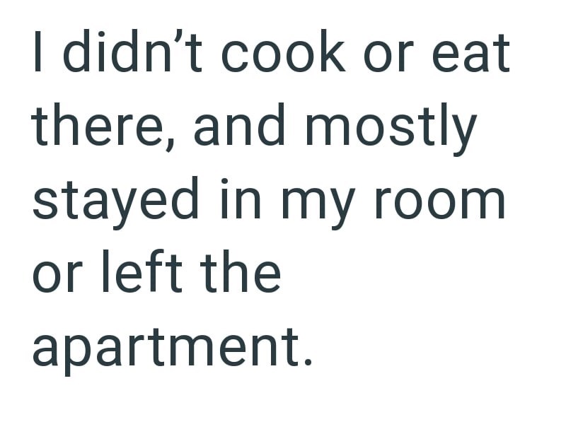 I didn't cook or eat there, and mostly stayed in my room or left the apartment.