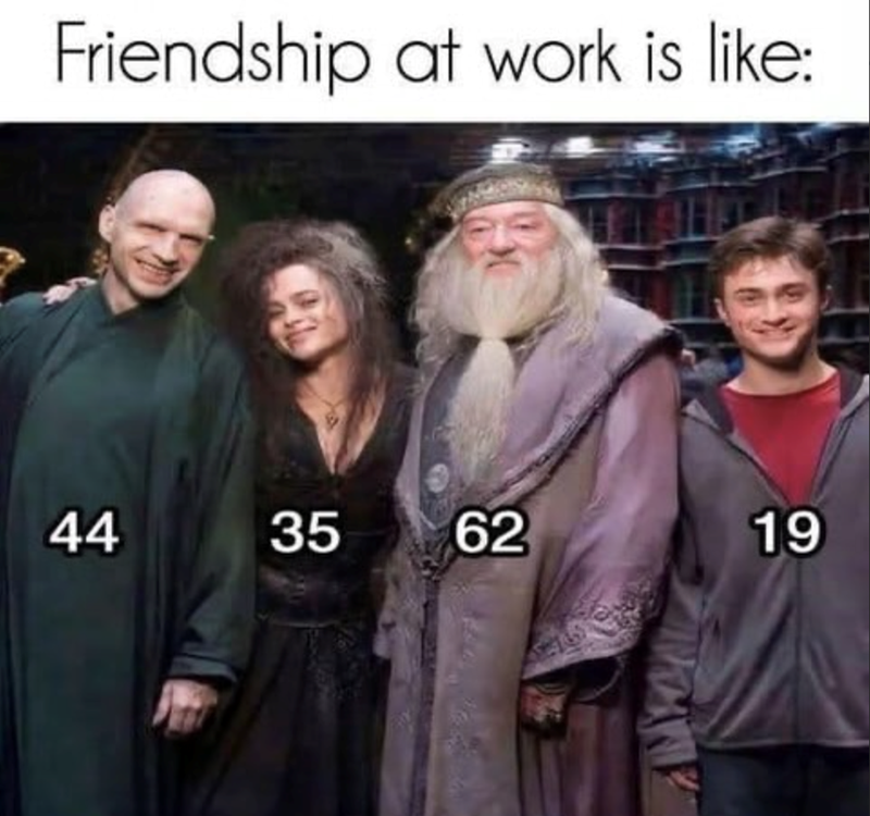 Friendship at work is like: 44 35 62 19